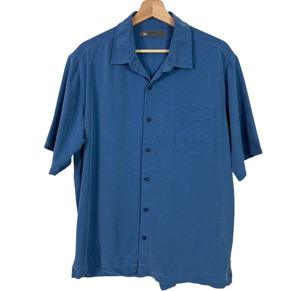 REI Men's Sausalito Shirt Size Large Short Sleeve Modal Button Up Blue - Picture 1 of 6